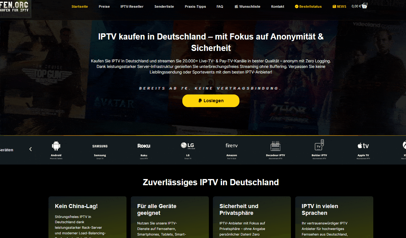 Paket Auswahl IPTV