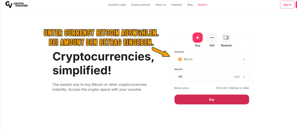 CryptoVoucher – Startseite / Account